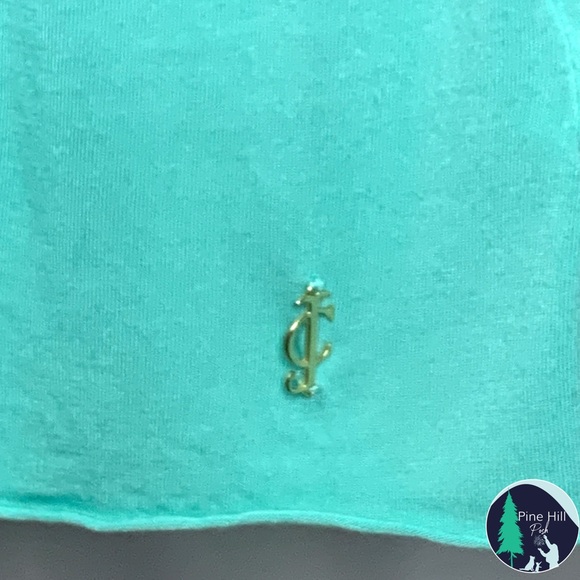 SOLD Juicy Couture Athletic Tank Top Size Small Teal Green Flowy SOFT Gold Logo - Picture 3 of 10